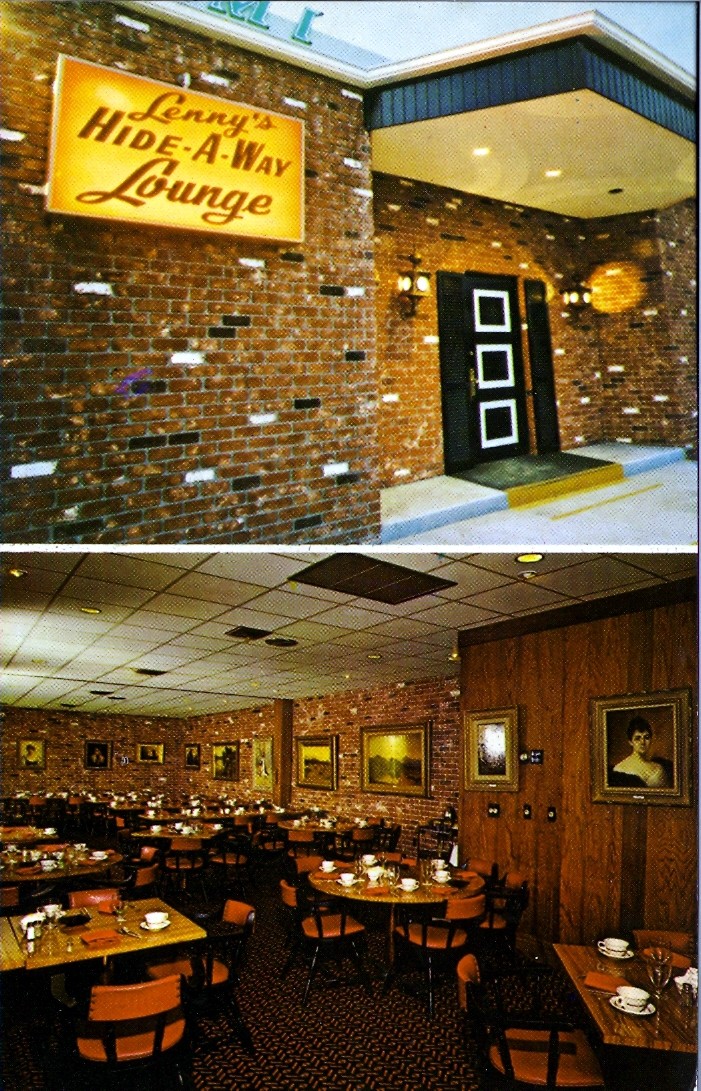 1968 April, Lenny's Hide-a-way Lounge across from the Pan Am Flight Service Academy where many flight attendant trainees ate and socialized during training.