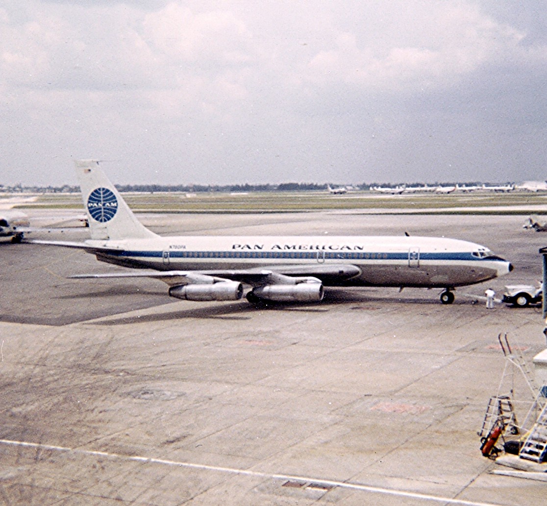 1968 Pan Am Boeing 720  tail number N780PA Clipper Carib on the ramp at Ton Son Nhut  Airport, Saigon, Vietnam.